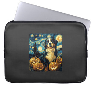 Bernese Mountain Cute Dog Halloween Jack O Lantern Laptop Sleeve
