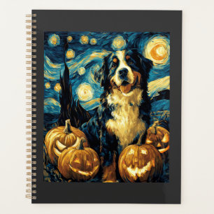 Bernese Mountain Cute Dog Halloween Jack O Lantern Planner