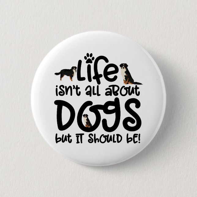 Bernese Mountain Dog 2 Inch Round Button (Front)