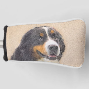 Bernese Mountain Dog 2 Painting - Original Dog Art Golf Head Cover