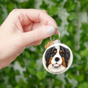 Bernese Mountain Dog 3D Inspired Keychain