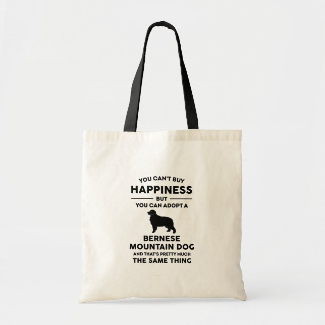 Bernese Mountain Dog Adoption Happiness Tote Bag (Front)