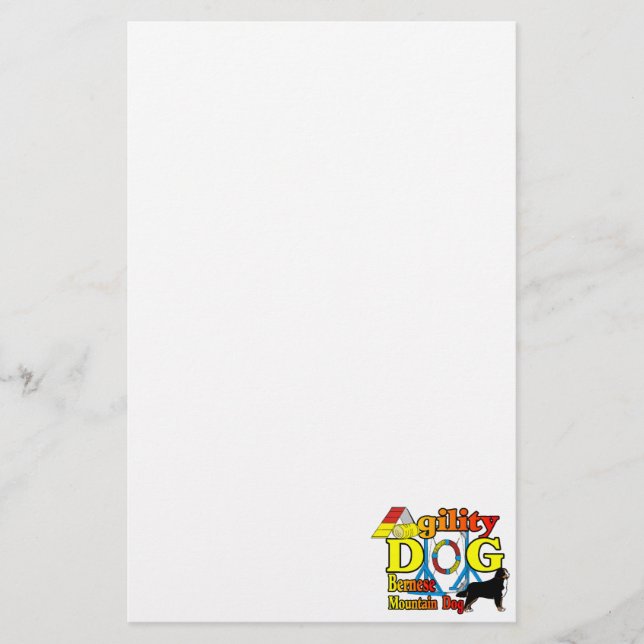 Bernese Mountain Dog Agility Stationery (Front)