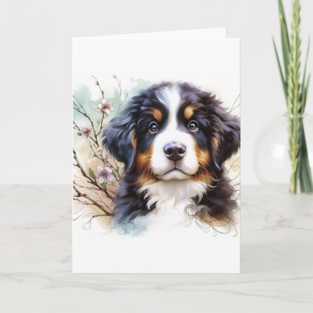 Bernese Mountain Dog AI Puppy  Card (Front)