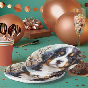 Bernese Mountain Dog AI Puppy  Paper Plate