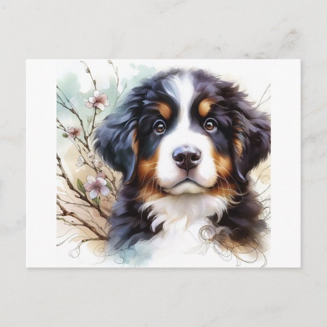 Bernese Mountain Dog AI Puppy  Postcard (Front)