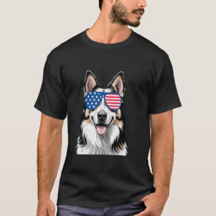 Bernese Mountain Dog American Flag Patriotic 4th J T-Shirt