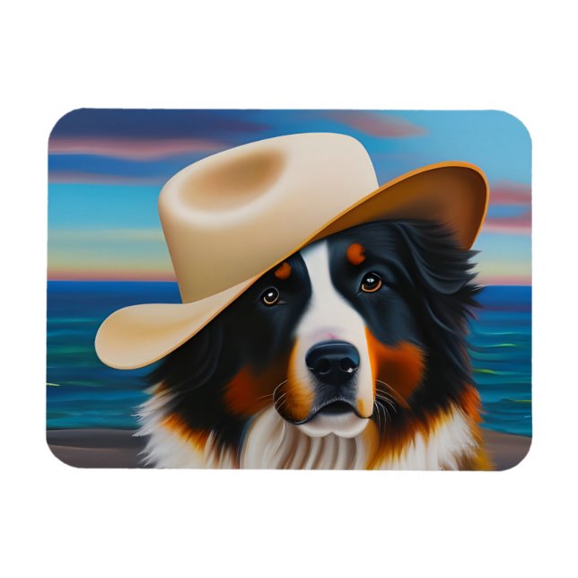 Bernese Mountain Dog At The Beach Magnet (Horizontal)