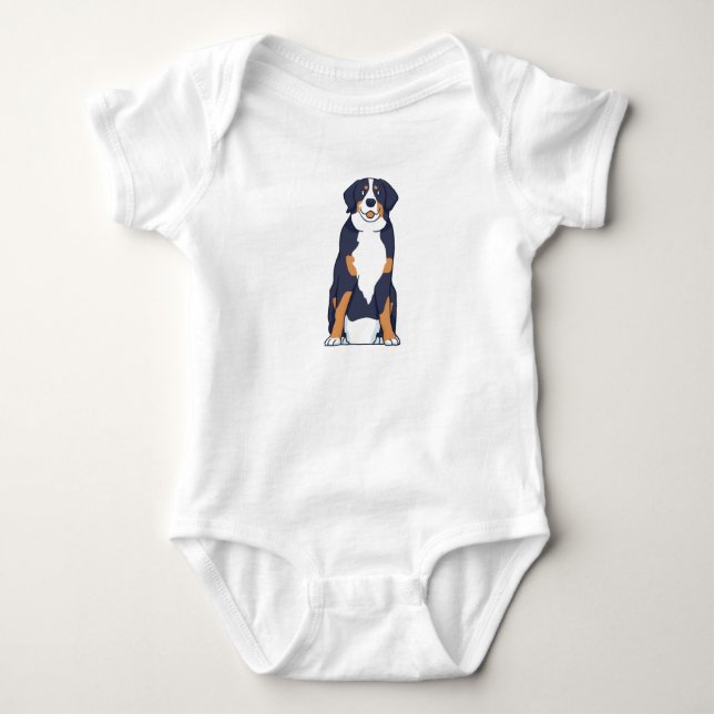 Bernese Mountain Dog Baby Bodysuit (Front)
