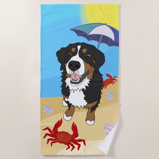 Bernese Mountain Dog  Beach Towel (Front)