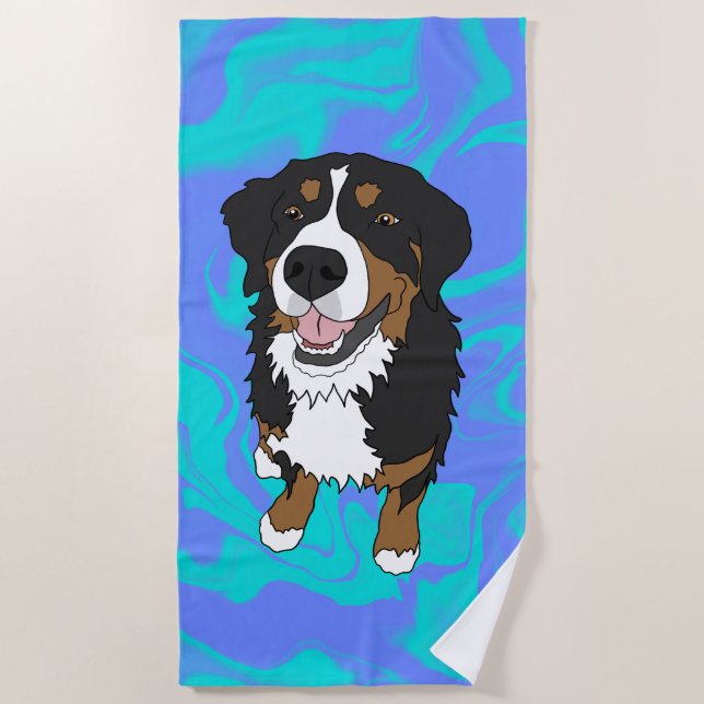 Bernese Mountain Dog Beach Towel (Front)