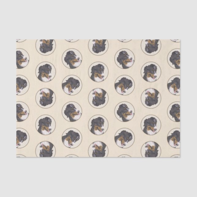 Bernese Mountain Dog Berner Painting Cute Pet Art Tissue Paper (Front)