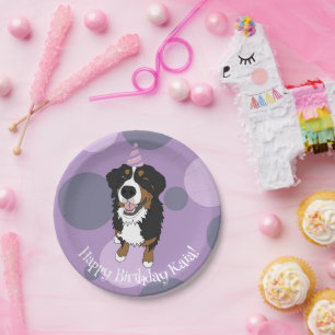 Bernese Mountain Dog Birthday Paper Plate