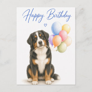 Bernese Mountain Dog Birthday Postcard