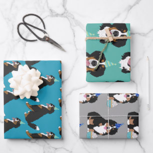 Bernese Mountain Dog Birthday  Wrapping Paper Sheet