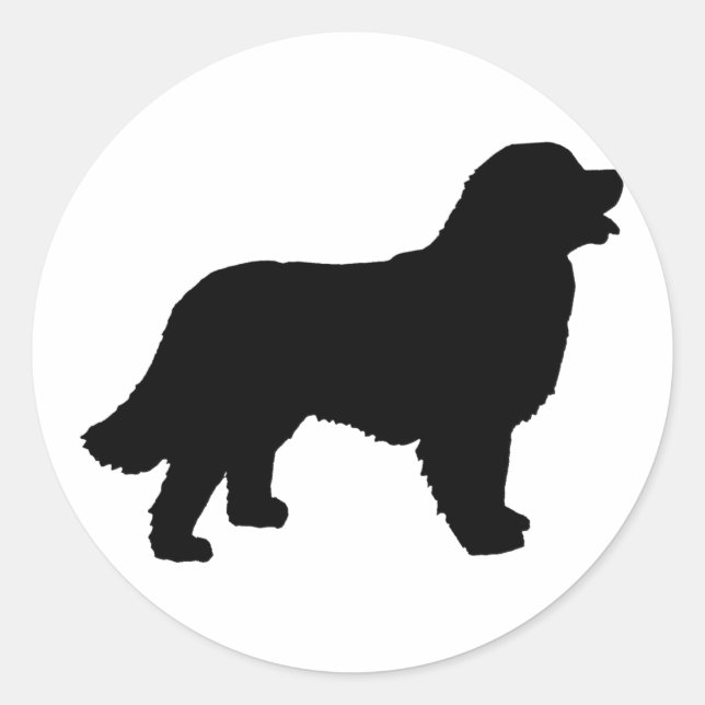 Bernese Mountain Dog (black silhouette) Classic Round Sticker (Front)