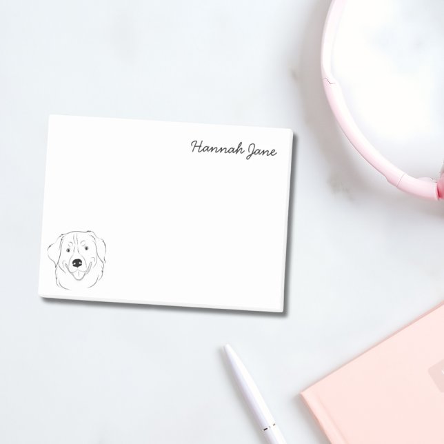 Bernese Mountain Dog Black & White Personalized Post-it Notes (Bernese Mountain Dog Black & White Personalized Post-it Notes)