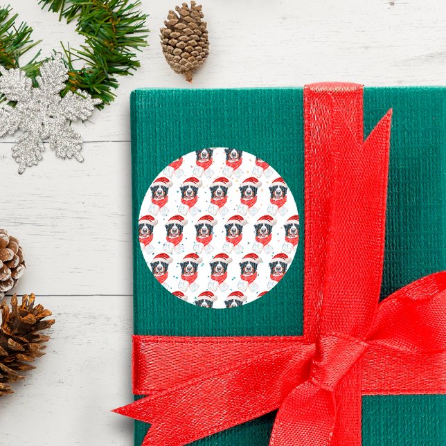 Bernese Mountain Dog Breed Christmas Classic Round Sticker (Creator Uploaded)