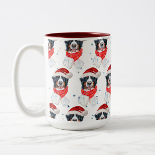 Bernese Mountain Dog Breed Christmas Two-Tone Coffee Mug