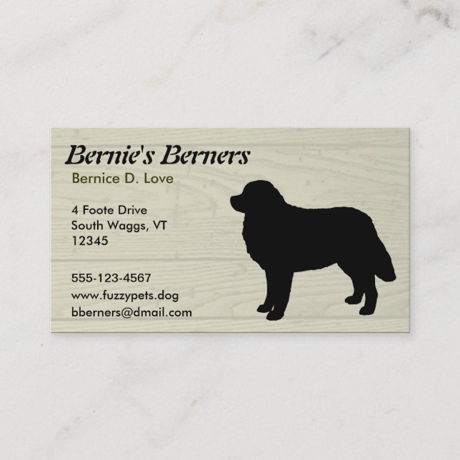 Bernese Mountain Dog Business Card (Front)