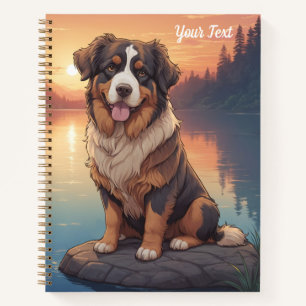 Bernese Mountain Dog by Lake Notebook