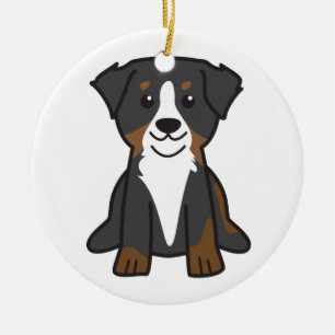 Bernese Mountain Dog Cartoon Ceramic Ornament