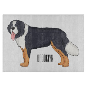 Bernese mountain dog cartoon illustration cutting board
