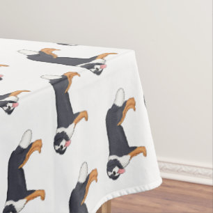 Bernese mountain dog cartoon illustration tablecloth