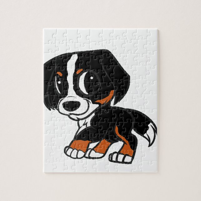 bernese mountain dog cartoon rust jigsaw puzzle (Vertical)