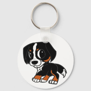 bernese mountain dog cartoon rust keychain