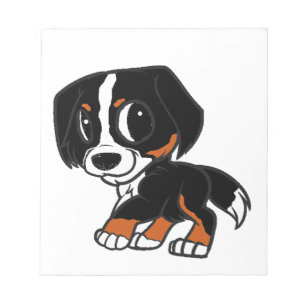 bernese mountain dog cartoon rust notepad