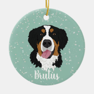 Bernese Mountain Dog Christmas  Ceramic Ornament