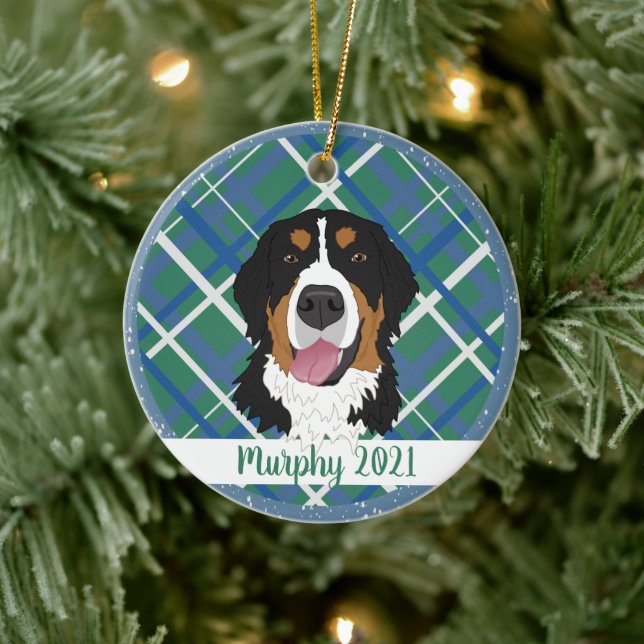 Bernese Mountain Dog Christmas  Ceramic Ornament (Tree)