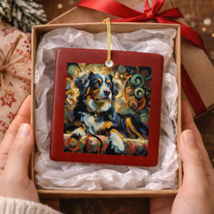 Bernese Mountain Dog Christmas   Ceramic Ornament