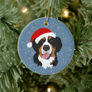 Bernese Mountain Dog Christmas Ceramic Ornament
