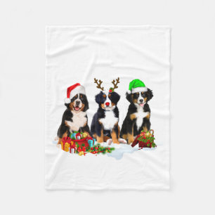 Bernese Mountain Dog Christmas Cute Fullprint Fleece Blanket