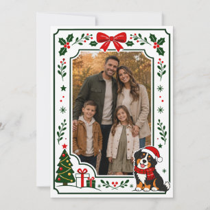 Bernese Mountain Dog Christmas Family Photo Card