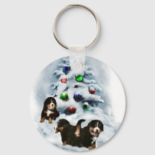 Bernese Mountain Dog Christmas Gifts Keychain