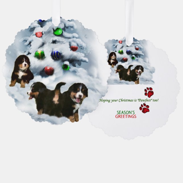 Bernese Mountain Dog Christmas Gifts Ornament Card (Front/Back)