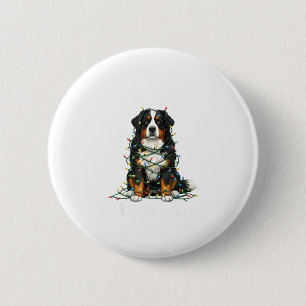 Bernese Mountain Dog Christmas I'm Fine Everything 2 Inch Round Button