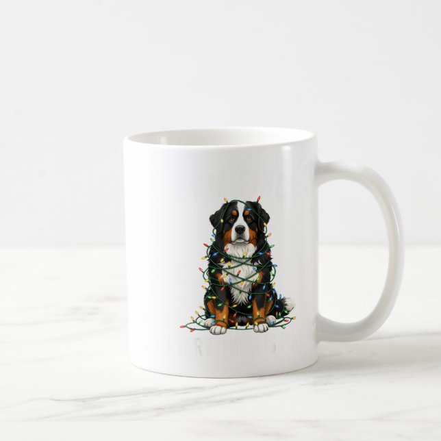 Bernese Mountain Dog Christmas I'm Fine Everything Coffee Mug (Right)