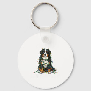 Bernese Mountain Dog Christmas I'm Fine Everything Keychain