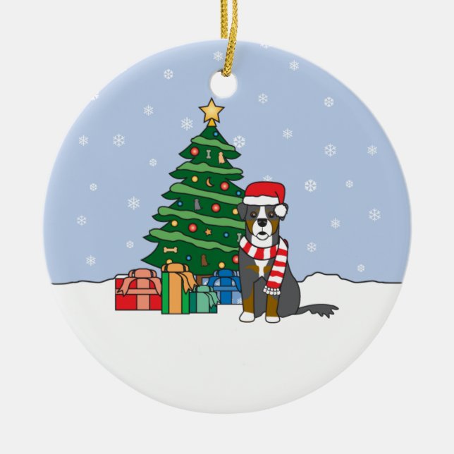 Bernese Mountain Dog Christmas Ornament (Front)