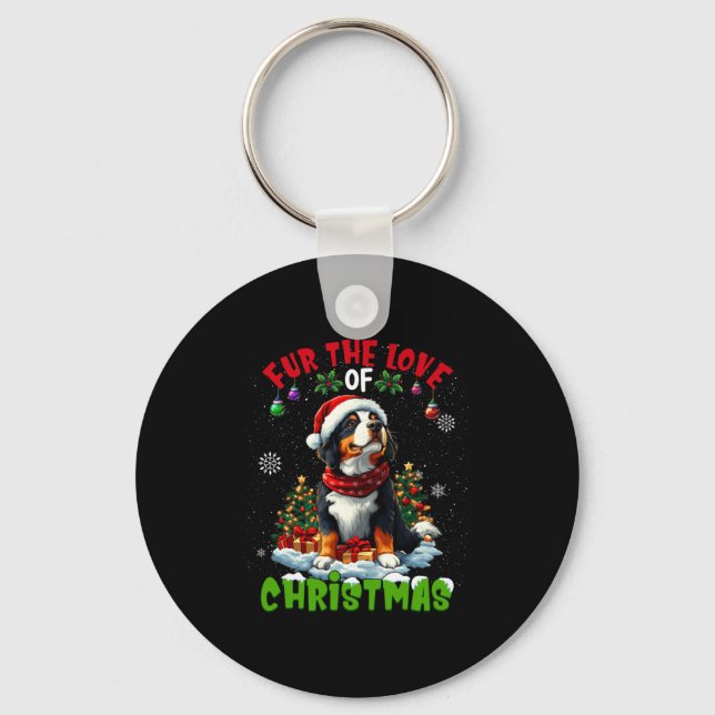 Bernese Mountain Dog Christmas Tree Decorations Do Keychain (Front)