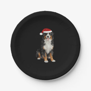 Bernese Mountain Dog Christmas Tree Dog Puppy Wate Paper Plate