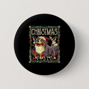 Bernese Mountain Dog Christmas Vibes Dog Santa Cla 2 Inch Round Button