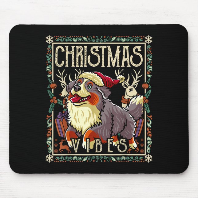 Bernese Mountain Dog Christmas Vibes Dog Santa Cla Mouse Pad (Front)