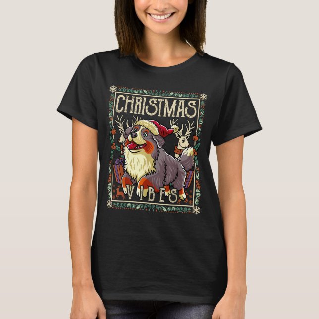 Bernese Mountain Dog Christmas Vibes Dog Santa Cla T-Shirt (Front)