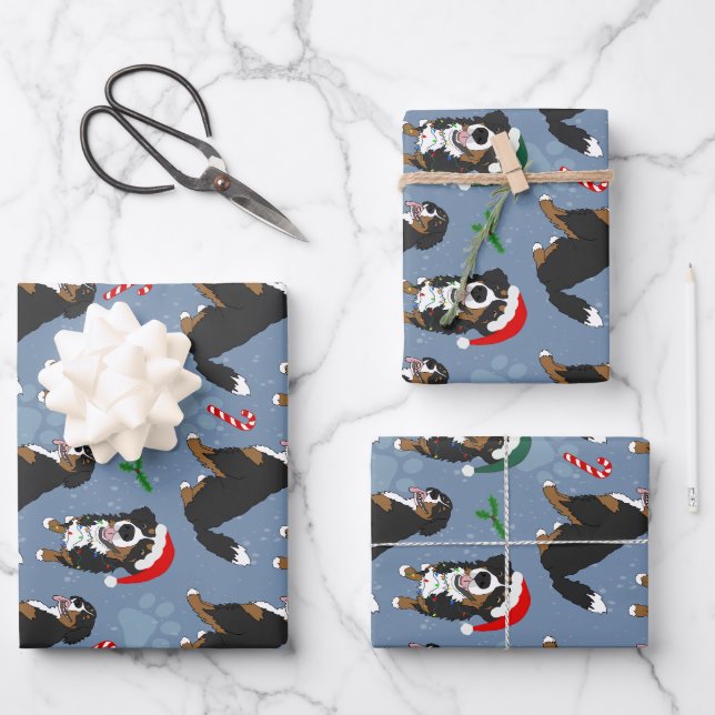Bernese Mountain Dog Christmas  Wrapping Paper Sheet (Front)