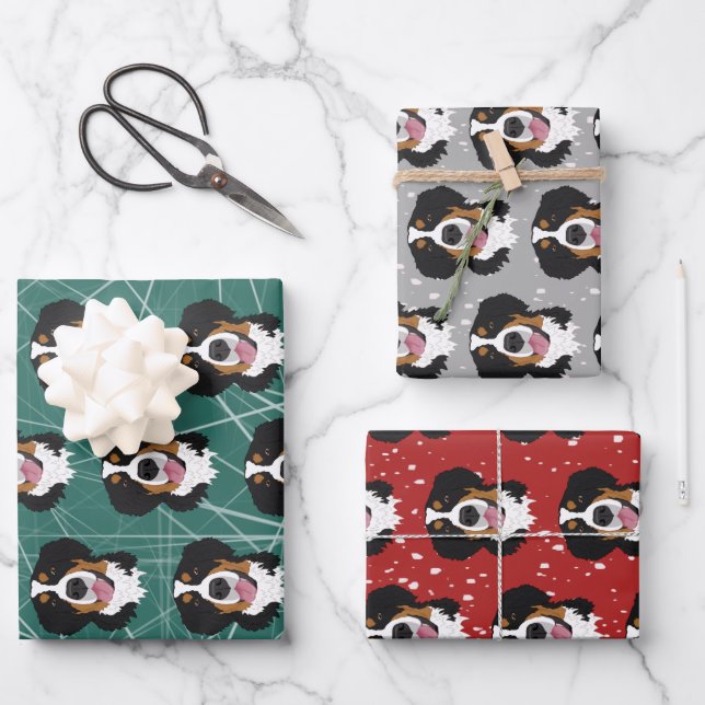 Bernese Mountain Dog Christmas  Wrapping Paper Sheet (Front)